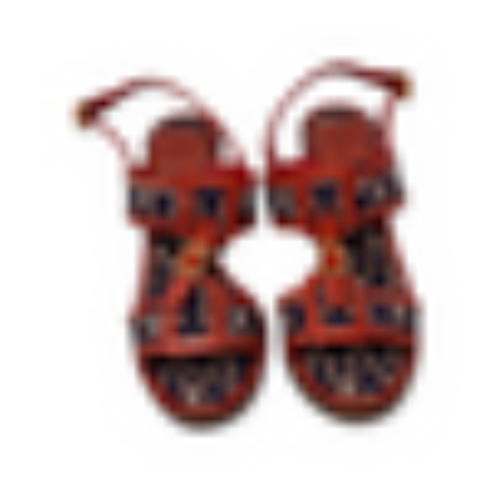 TORY BURCH WOVEN DETAIL HEELED SANDALS